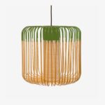 Lámpara colgante exterior Bamboo Light M natural y verde Forestier-0