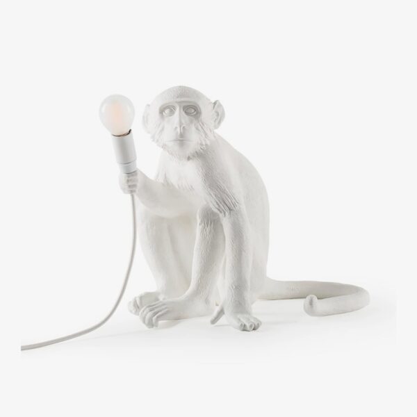Lámpara de sobremesa Monkey blanco sentado Seletti-0