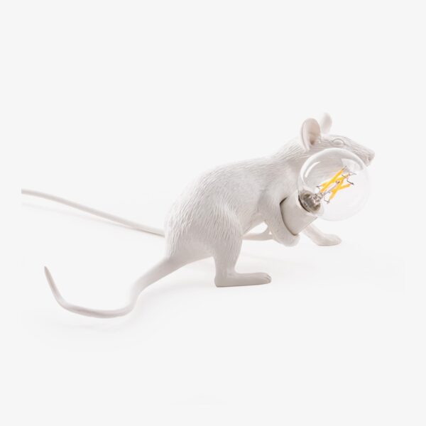 Lámpara de sobremesa Mouse blanco tumbado Seletti-0