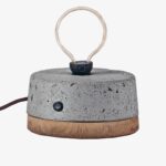 Concrete and wood Edison Rounded Table lamp