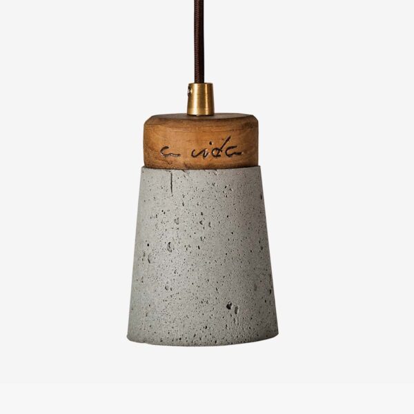 Lámpara colgante cemento gris y madera | Toxo | A Vida