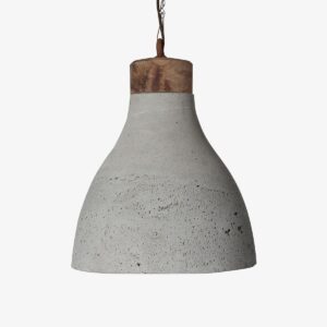 Lámpara colgante cemento gris y madera Campá
