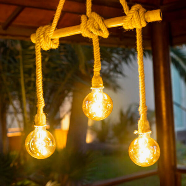 Lámpara colgante solar sin cables Ilaria LED marrón New Garden