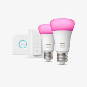 Philips HUE white and color ambiance kit de inicio 2 bombillas inteligentes e27 800 regulador de intensidad