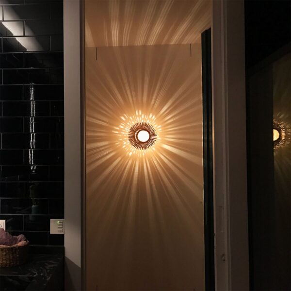 Aplique de pared Bamboo Light XS natural y rojo Forestier-920
