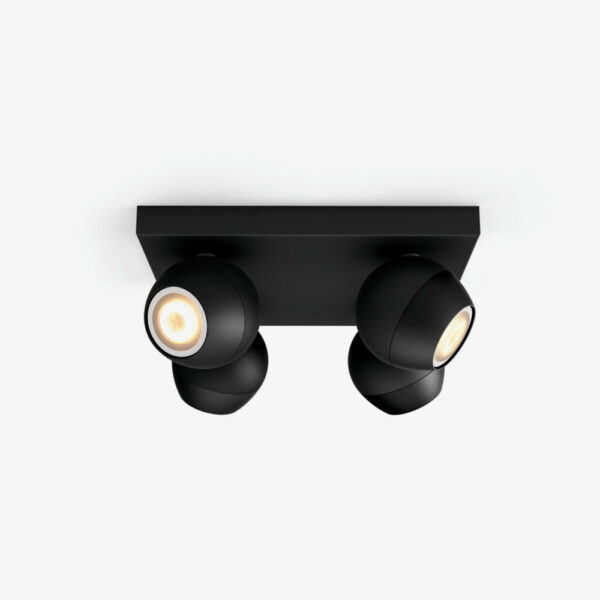 Foco cuadruple Buckram negro Philips Hue