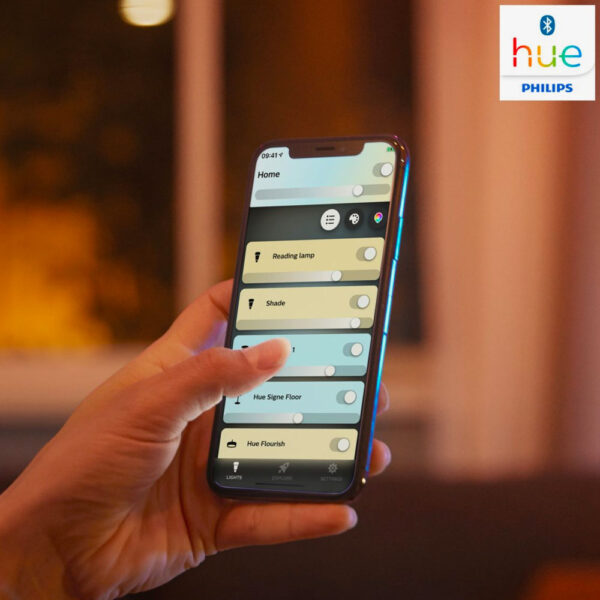 Foco cuadruple Buckram negro Philips Hue 5