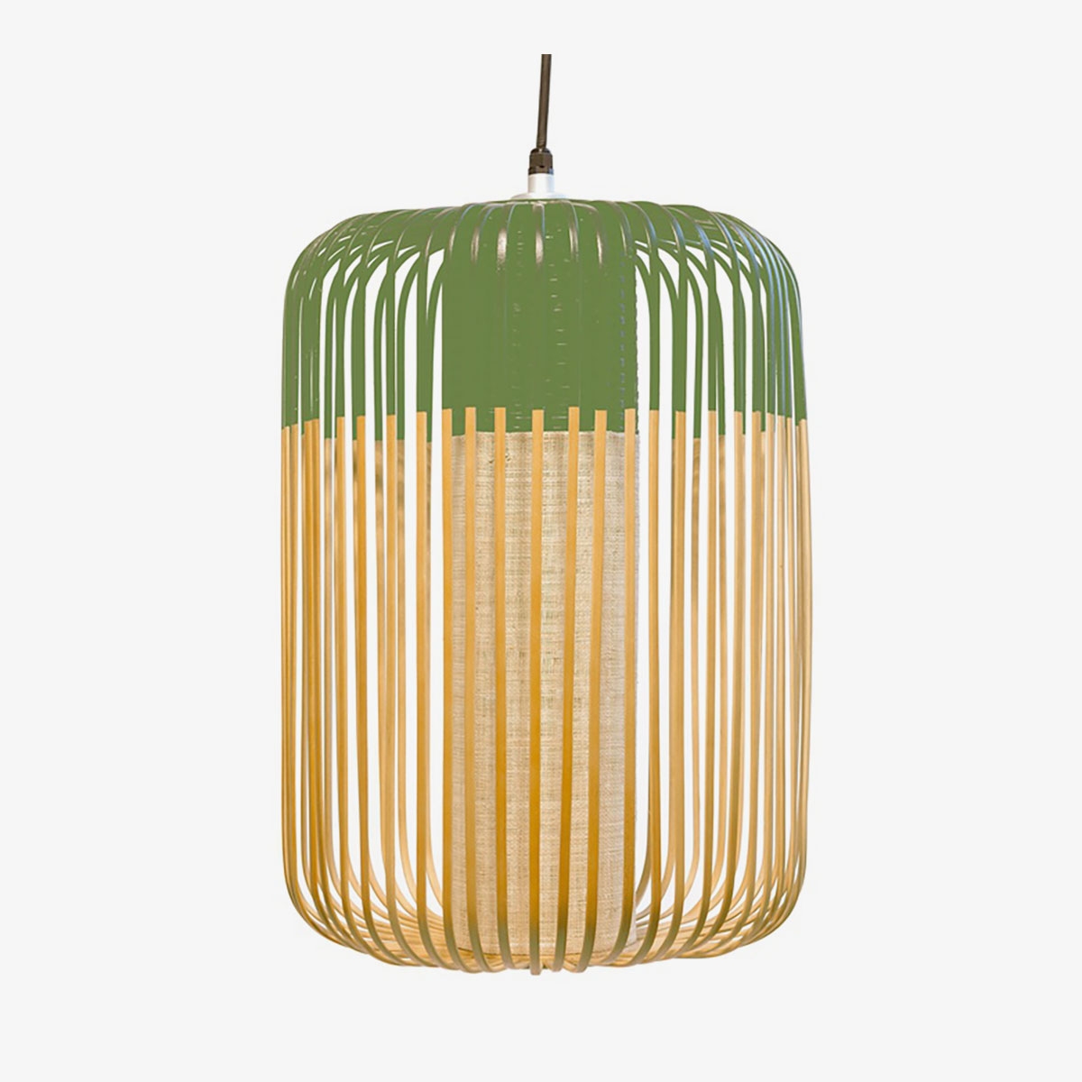 Lámpara colgante Bamboo Light L natural y verde Forestier-0