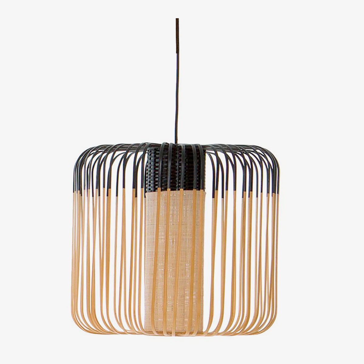 Lámpara colgante exterior Bamboo Light M natural y negro Forestier-0