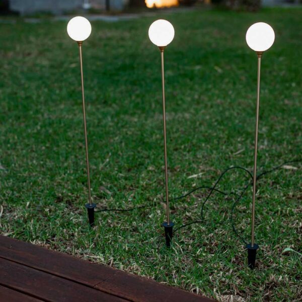 Lámpara de pie solar Bruna LED dorado New Garden
