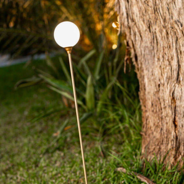 Lámpara de pie solar Bruna LED dorado New Garden