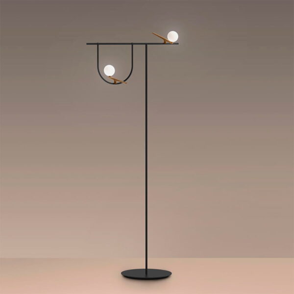 Lámpara de pie Yanzi LED latón Artemide-1564