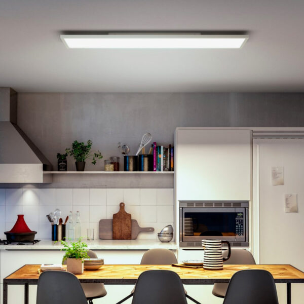Lámpara de techo plafón rectangular Aurelle Bluetooth blanco Philips Hue