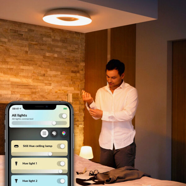 Lámpara de techo plafón Still plata Philips Hue 4