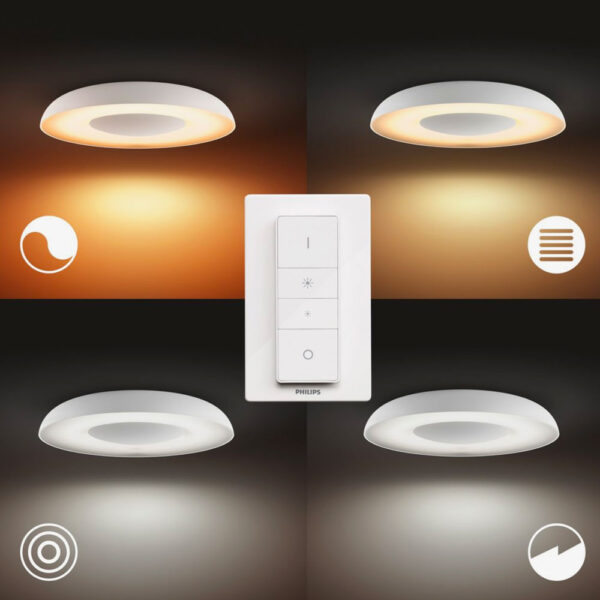 Lámpara de techo plafón Still plata Philips Hue 5
