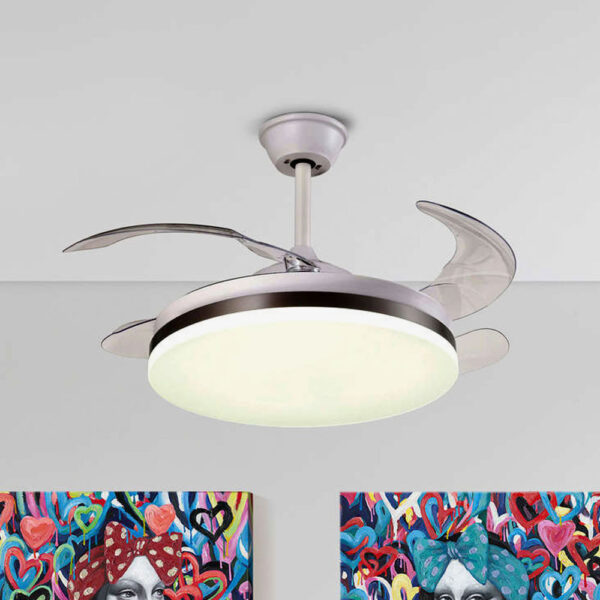Ventilador de techo LED Vento blanco y bronce con mando Schuller