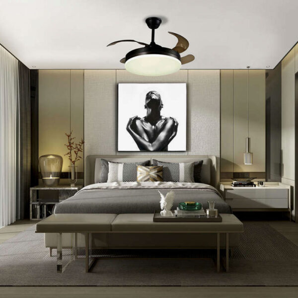 Ventilador de techo LED Vento negro y bronce con mando Schuller