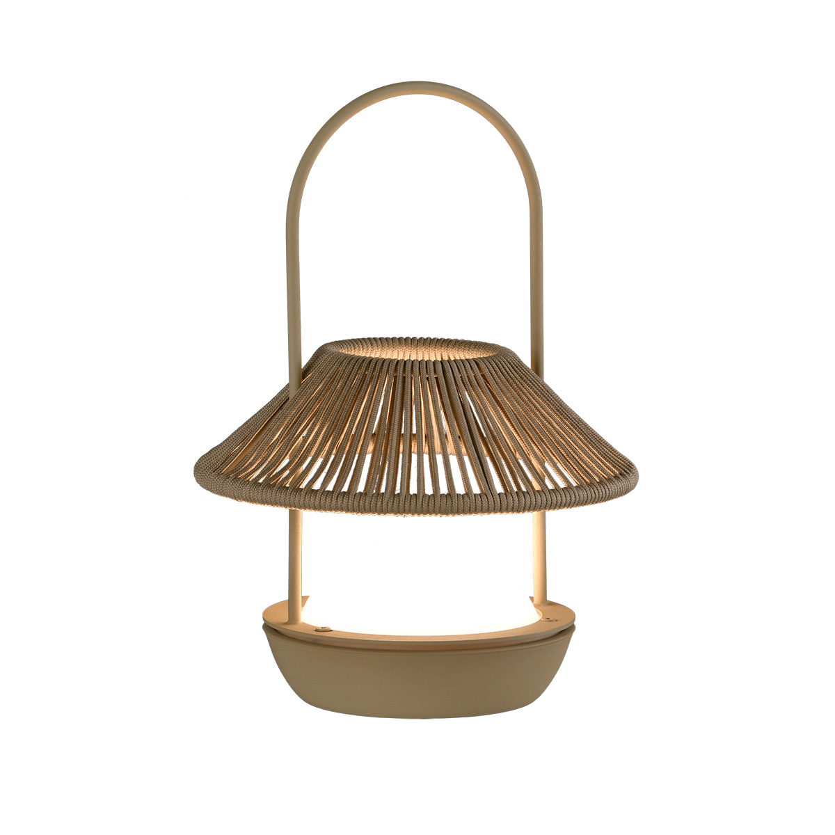 Sobremesa recargable Candela para terraza e interior con diseño decorativo.