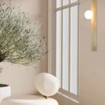 Aplique de pared en piedra natural y cristal opal Zambelis 25315